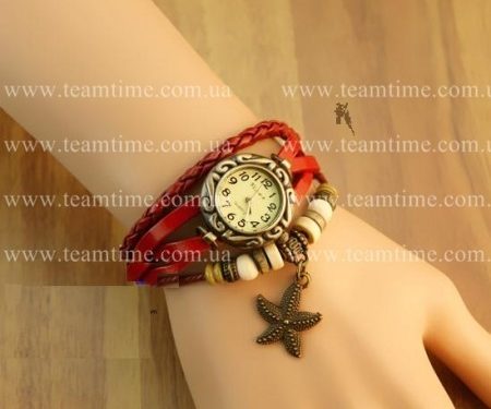 купить женские часы браслет красные